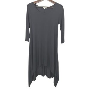 Umgee USA Black 3/4 Sleeve High Low‎ Hem Midi Dress Womens Size M